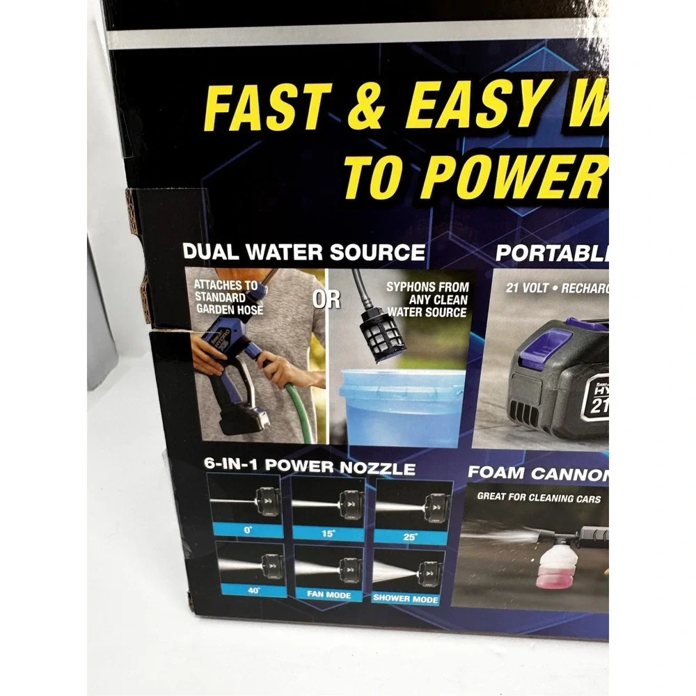 Turbo Jet Hydro X5 Pro Portable Cordless Pressure Washer Battery Powered - NEW